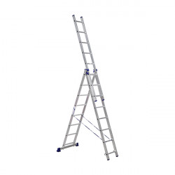 Алюминиевая трехсекционная лестница ALUMET HS3 3х14, универсальная, 10,11 м
